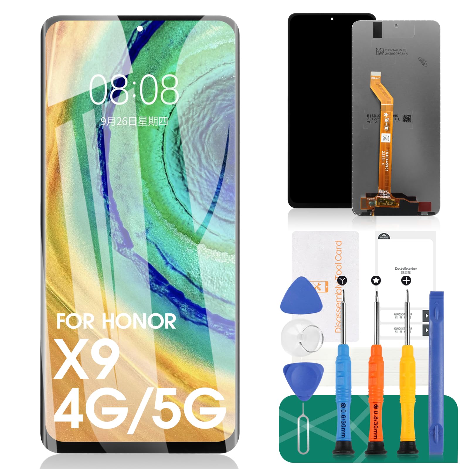 For Huawei Honor Magic 4 Lite 5G LCD Display For Honor X9 4G Screen Replacement For Honor X9 5G Touch Digitizer Assembly Repair Kits(Black,No Frame)