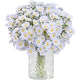 Artificial Daisy Flowers 18Pcs Small White Fake Daisies Flowers 3 Bundles 10 Inch Realistic Faux Silk Tiny Daisy Flowers for Home Garden Vase Wedding DIY Home Party Decor