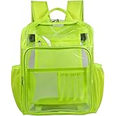 KUI WAN Clear Backpacks for School Large Clear Bookbag with Multi-Pockets PVC Transparent Backpack for College, Work