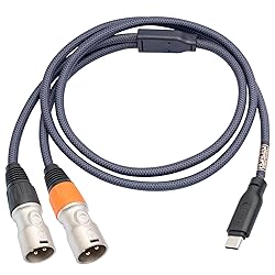 HUALEU 10FT USB C to Dual XLR Male Audio