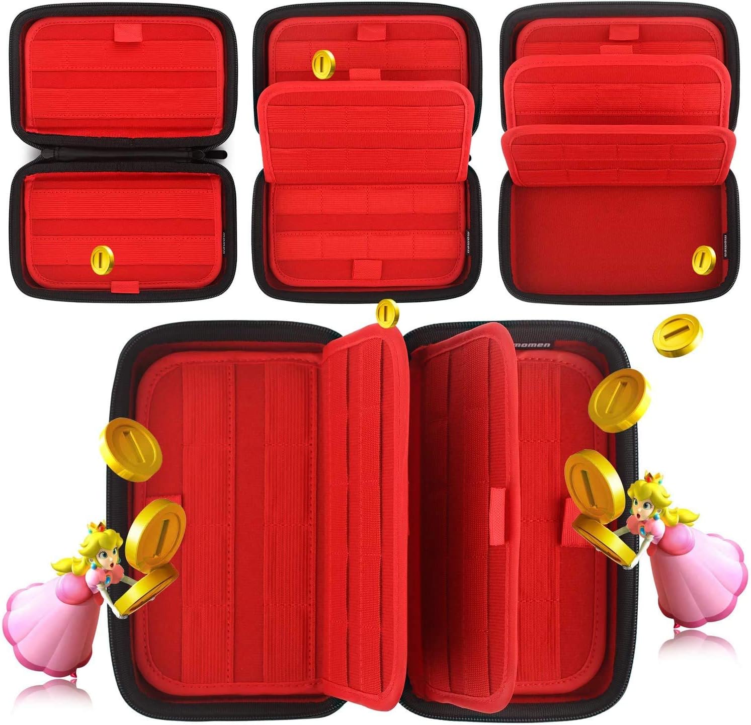Momen Nintendo Switch Game Case of 72 in 1Cartridges Protective and Hard Storage Carrying Organizer Holders Bag with Double Zipper for Nintendo 3DS/2DS DS microSD Memory Cards(Black): Computers & Accessories