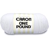 Caron 294010-10501 One Pound Solids Yarn - (4) Medium Gauge 100% Acrylic - 6 oz - White - For Crochet, Knitting &amp; Crafting