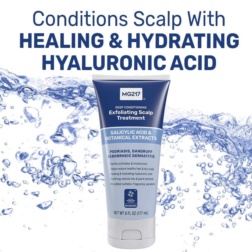 MG217 Deep Conditioning Salicylic Acid Scalp Care for Psoriasis, Exfoliating and Hydrating Formula, Sulfate-Free, Paraben-Free, Cruelty-Free, Fragrance-Free, 6 fl oz