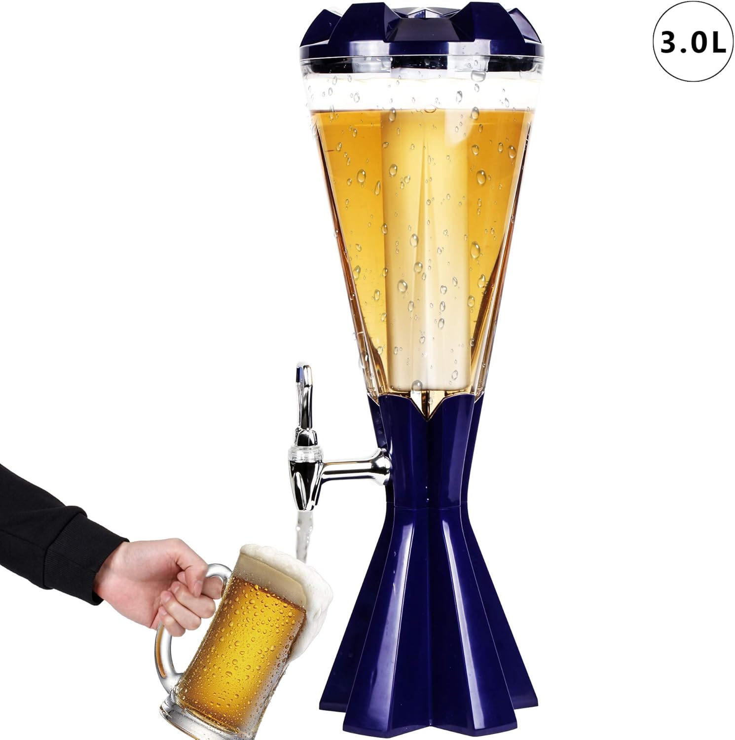 REAWOW 3L Beer Tower Dispenser Drink Dispenser with Ice