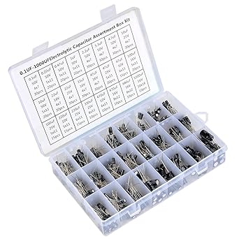 QLOUNI 500pcs Kit Surtido de Condensadores Electrolíticos 24 ...