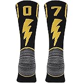 KitNSox Baseball Socks Black, Adult Unisex Soft Custom Team Number Crew Sport Athletic ID Socks 1 Pair