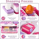 BUYGER Supermarket Cash Register Toy Pink with Scanner Calculator view 3