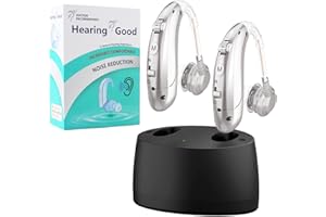 MEIMOUSE Hearing Aids for Seniors, Hearing Aids Rechargeable with Noise Cancelling and Volume Control, Hearing Amplifier for Adults Hearing Loss, Portable Behind-the-Ear Hearing Aid Headphones