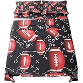 ADASMILE A & S Kids Sports Bedding Set Full Size American Football Sheets for Boys Rugby Theme Bed Sheet Set Fitted Sheet Bedroom Decor