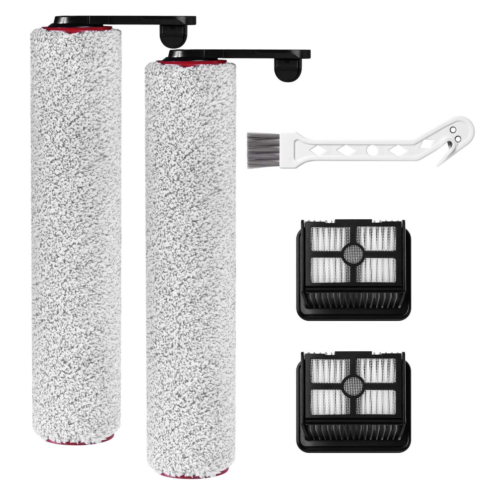 Photo 1 of H12 Pro Replacement Brush Rollers and HEPA Filter Kits Compatible with Dreame H12 Pro, H12 Dual, G10 Pro Cordless Wet and Dry Vacuum Cleaner Replacement Parts Accessories, 2 Brush Rollers & 2 Filters