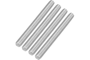 uxcell 4Pcs Fully Threaded Rod, M8 x 75mm 304 Stainless Steel Right Hand Thread Bar Studs M8-1.25 Thread Pitch for Furniture 