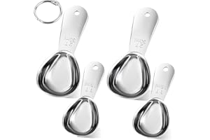 Smithcraft Coffee Scoops Set of 4, Stainless Steel Coffee Scoops, 2 Coffee Tablespoons (30ml), 2 Measuring Tablespoons (15ml) Coffee Measuring Spoons for Tea, Sugar, Spice ect (2x15ml+2x30ml Scoops)