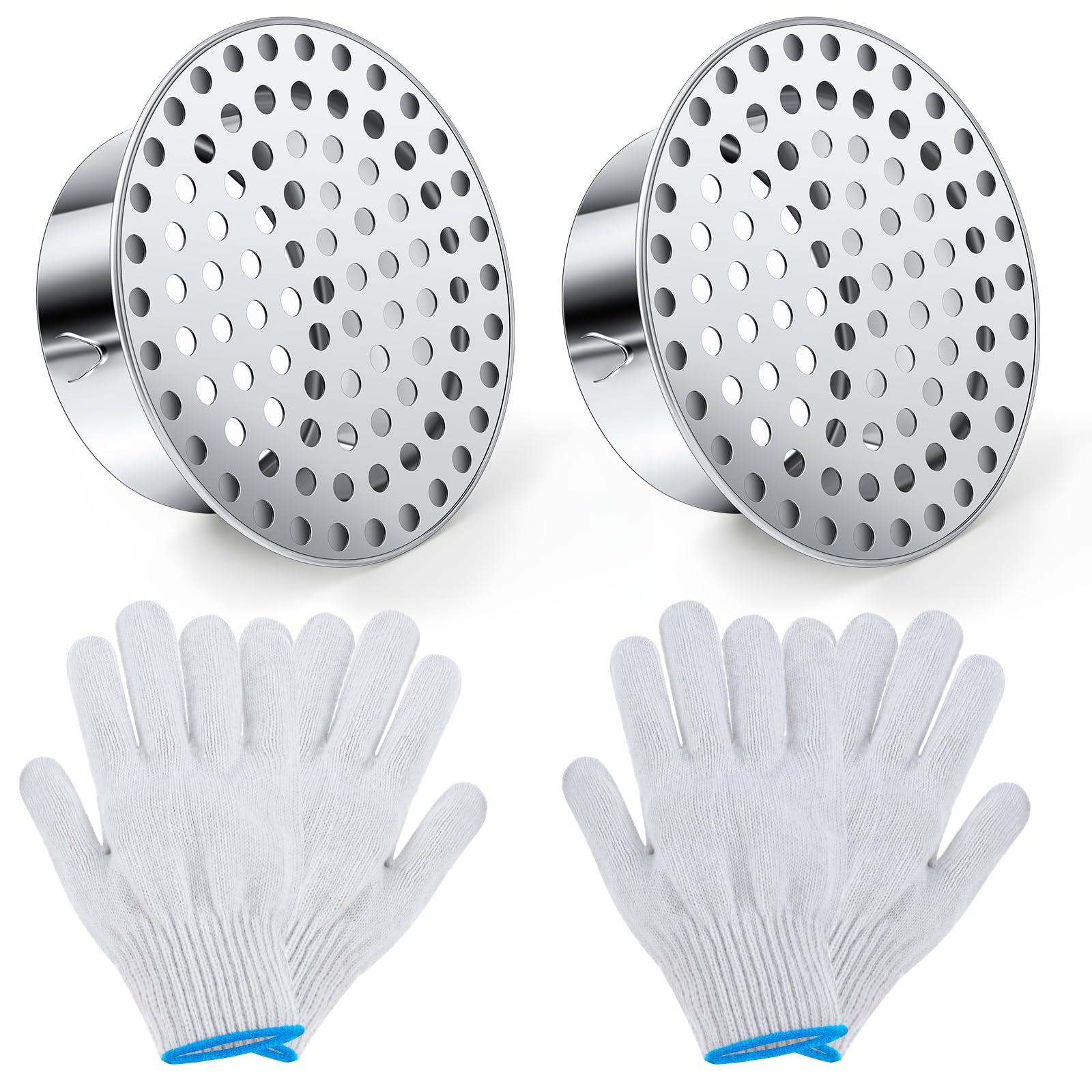 Photo 1 of Moxweyeni 2 Pcs PVC Termination Cap for 2 Inner Diameter, Mesh Screen Vent Cover 304 Stainless Steel, for Furnace & Roof Vent Cap, Round Air Outlet Exhaust Water Drains Pipe with Gloves