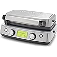 GreenPan Elite 2-Square Belgian & Classic Waffle Iron, Healthy Ceramic Nonstick Dishwasher Safe Plates, Adjustable Shade/Crunch Controls, Wont Overflow, Easy Cleanup Breakfast, Stainless Steel