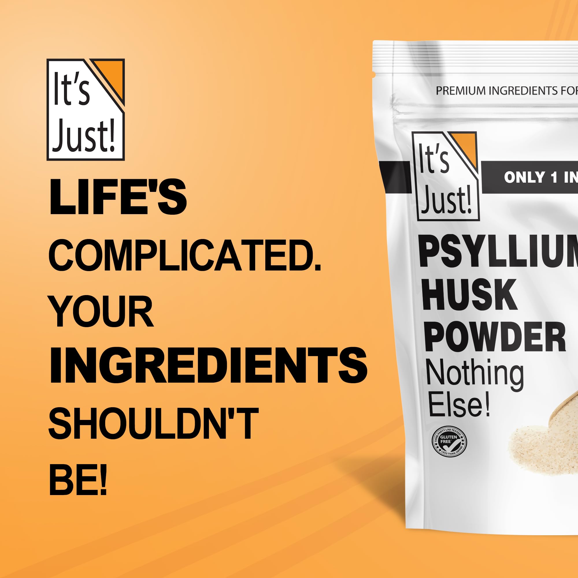 It\'s Just! - Psyllium Husk Powder, Easy Mixing Dietary Fiber, Cleanse Your Digestive System, Finely Ground Powder, Ideal for Keto Baking, Non-GMO (4 Pound (Pack of 1), Natural/No Added Flavor)
