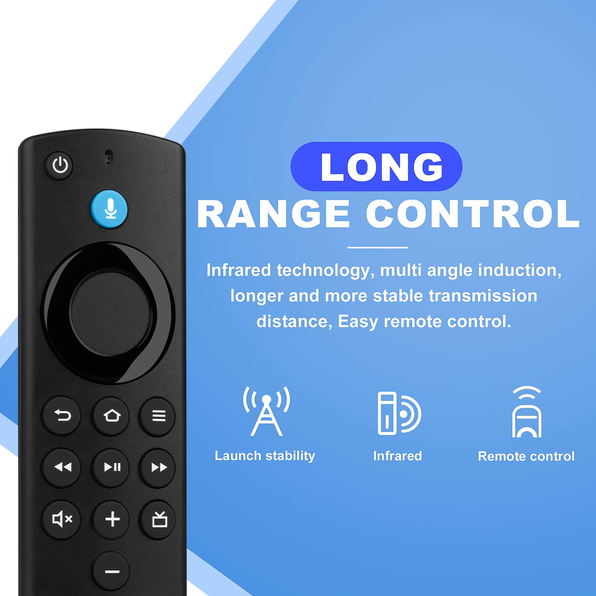 Replacement Remote Control for Smart TV (3rd Gen), Stick (2nd gen/3rd gen) & Cube, for Insignia-Pioneer Smart TV