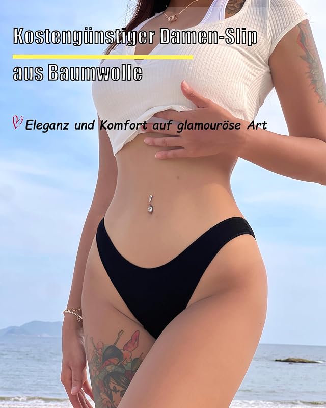 6er Pack Unterhosen Damen Baumwolle Unterwäsche Frauen Set Cotton Panties Slips Mehrpack Hipster Atmungsaktiv S-XL