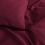 Moonlight20015 Burgundy King Duvet Cover Set with 2 Pillowcases view 6