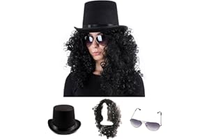 Tigerdoe Rockstar Costume - 3 Pc Set - 80s Costumes - Heavy Metal Wig - Rocker Accessories