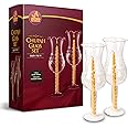 Ner Mitzvah Chuppah Wedding Ceremony Glass Set with Candles - 2 Pack - Chupah Candle Set