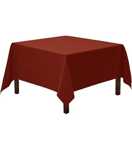 Celadon Square Tablecloth 52x52 Inch - Gold Polyester Table Cover For Weddings & Parties