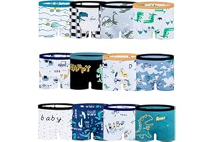 JackLoveBriefs Boys Cotton Boxer Briefs Dinosaur Polar Bear Toddler Kids Underwear 12 Pack
