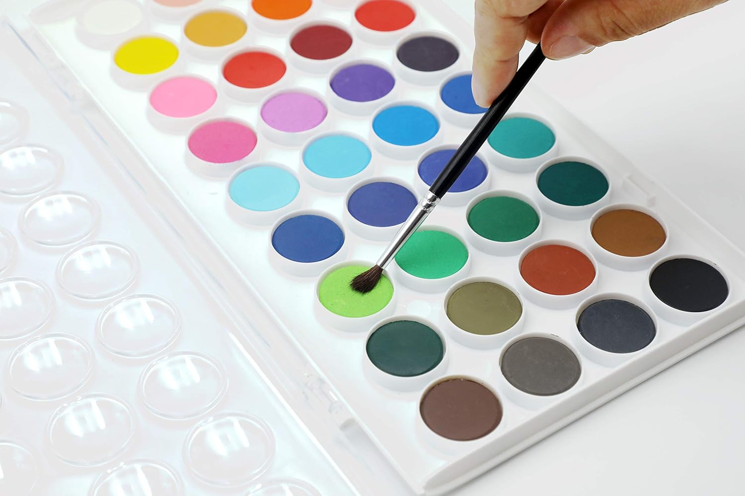 Artme Watercolour Paint Cakes 36 Assorted Vibrant Colours with an Artist Brush, Artist Palettes kit box Create Hues - Image 4