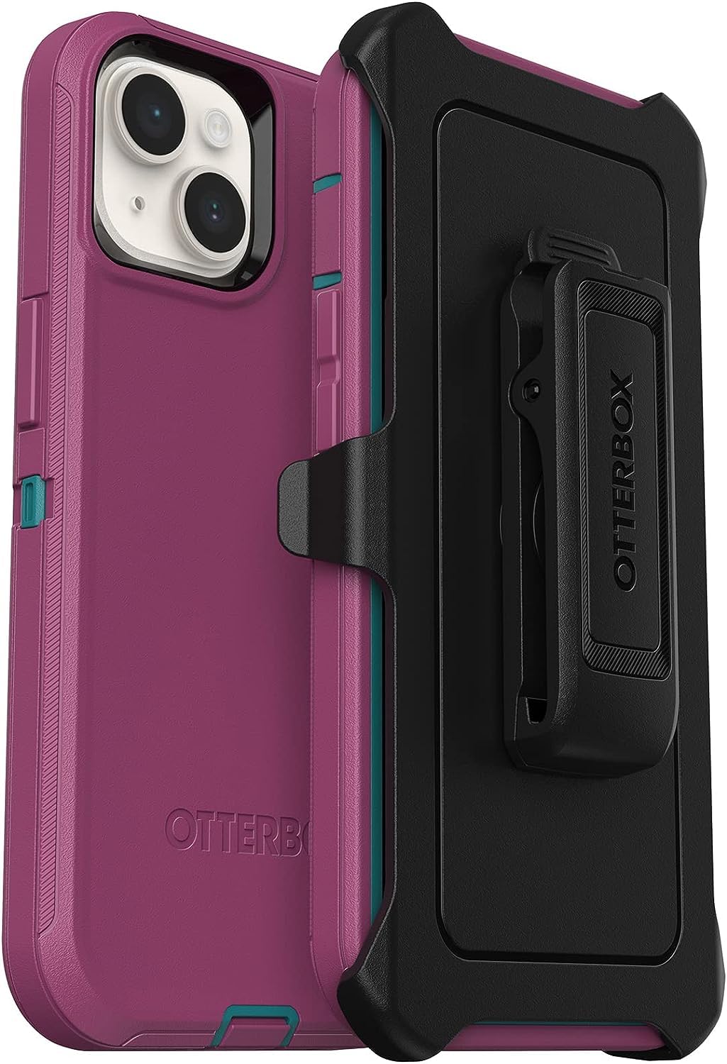 OtterBox iPhone 14 & iPhone 13 (Only) - Defender Series Case - Canyon Sun (Pink) - Rugged & Durable - with Port Protection - Includes Holster Clip Kickstand - Non-Retail Packaging