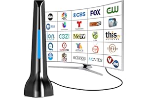 DTB TECH TV Antenna for Smart TV Indoor, 2025 Upgraded Digital TV Antenna for Local Channels with Strong Magnetic Base, 360° Reception HD Antennas for TV Without Cable Supports 4K 1080P - 10ft Cable (TV-098B)