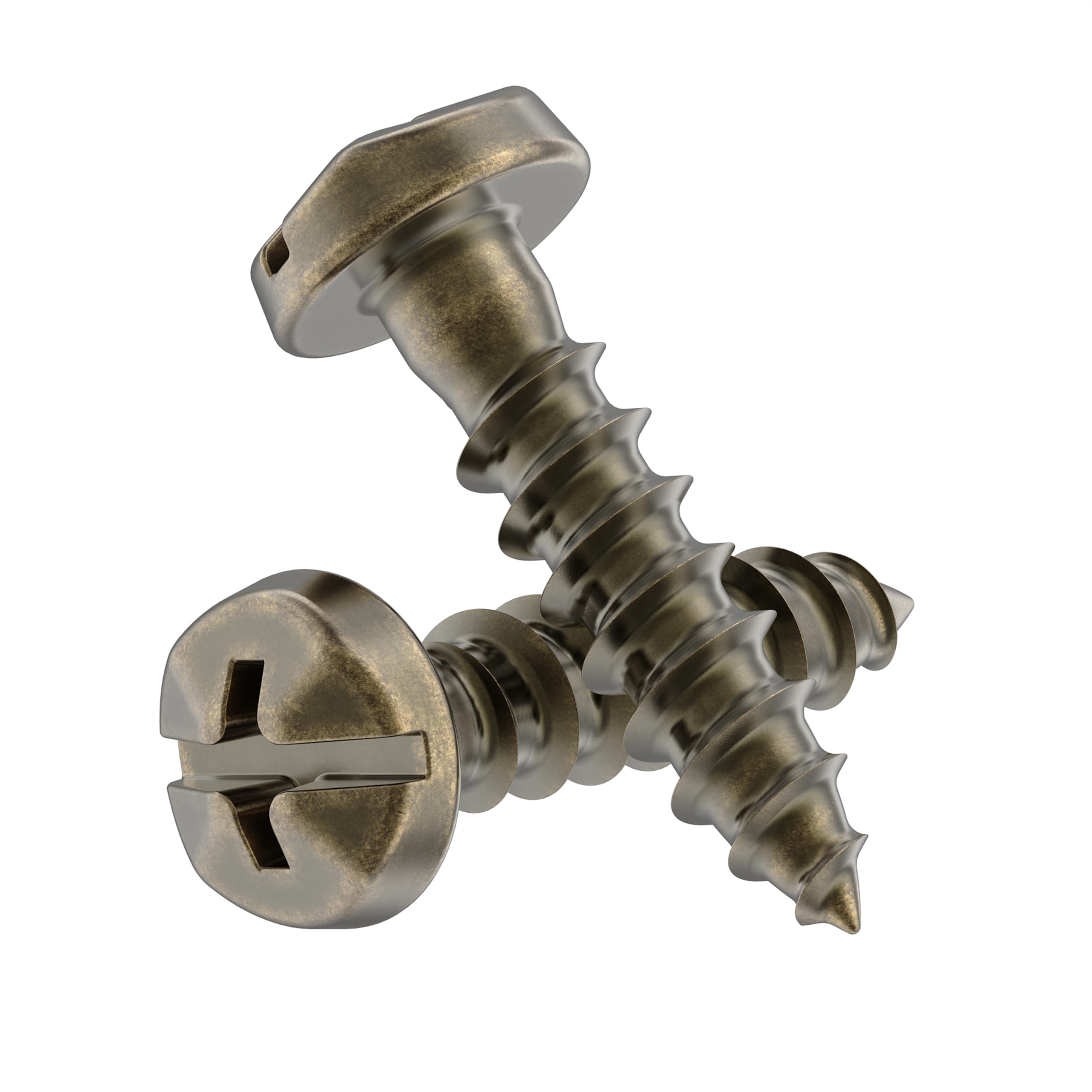 Photo 1 of #6 x 5/8" Antique Brass Pyramid Head Phillips Wood Screws - Pack of 25 - Self Tapping Screws for Wood - PH658-SAB