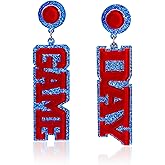 Acrylic Game Day Earrings Football Lover Softball Soccer Sports Team Fan Dangle Earrings Jewelry for Mom Gifts