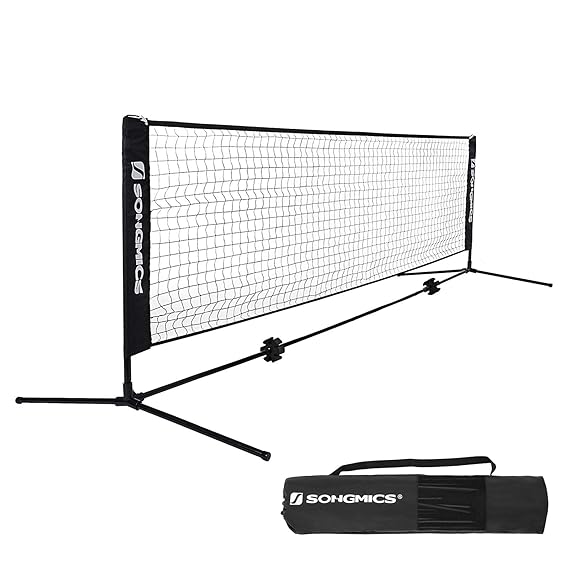 SONGMICS 3 m Tennis Badminton Net Portable Height Adjustable with Stand