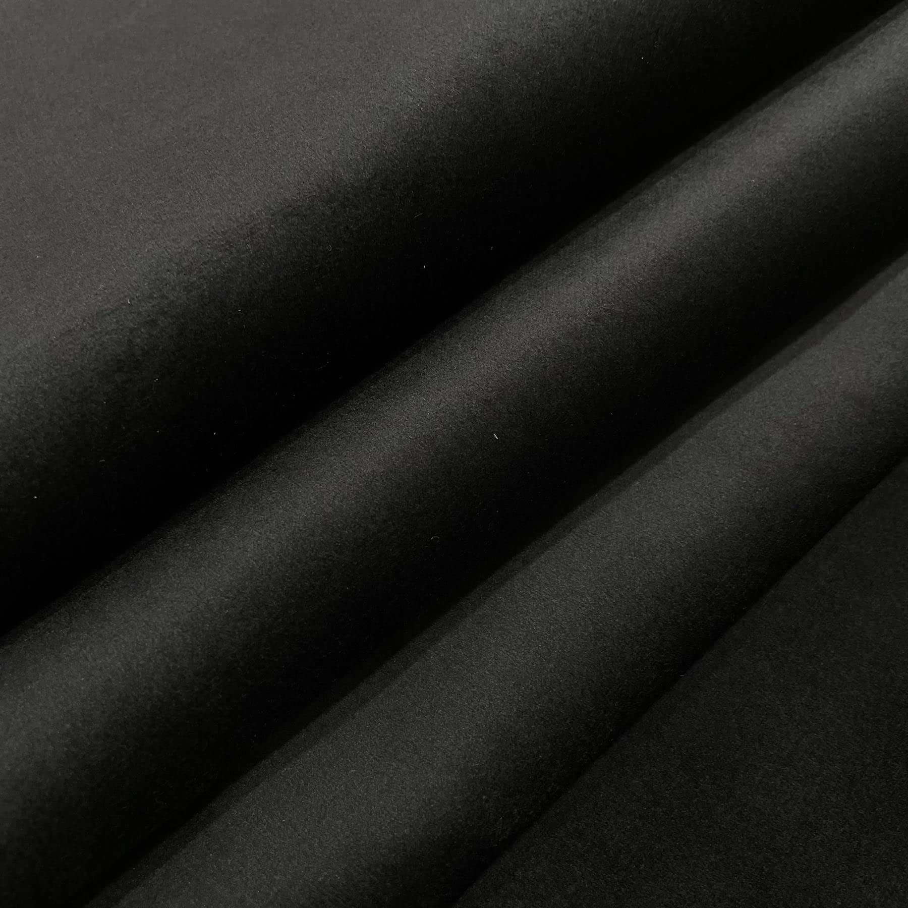 Regents Lux Soft Touch Plain Velvet Fire Retardant Plush Low Velour Cushion Sofa Upholstery Fabric Sold by the Metre - Black - 2 Metres