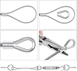 CHRORINE 24 Pcs M5 Stainless Steel Wire Rope Kit Turnbuckle Thimble Grommets view 6