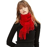 MERINOSNUG 100% Merino Wool Winter Scarf for Women Cashmere Pashmina Soft Luxury Warm Shawl Wraps Stole Valentine's Gift