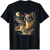 Chihuahua Howling to The Moon Vintage 90s Retro Animal T-Shirt