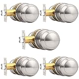 Probrico Brushed Nickel Passage Door Knobs Round