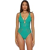 Becca Color Play One Piece Swimsuit, Plunge Neck, Crochet, Bathing Suits for Women