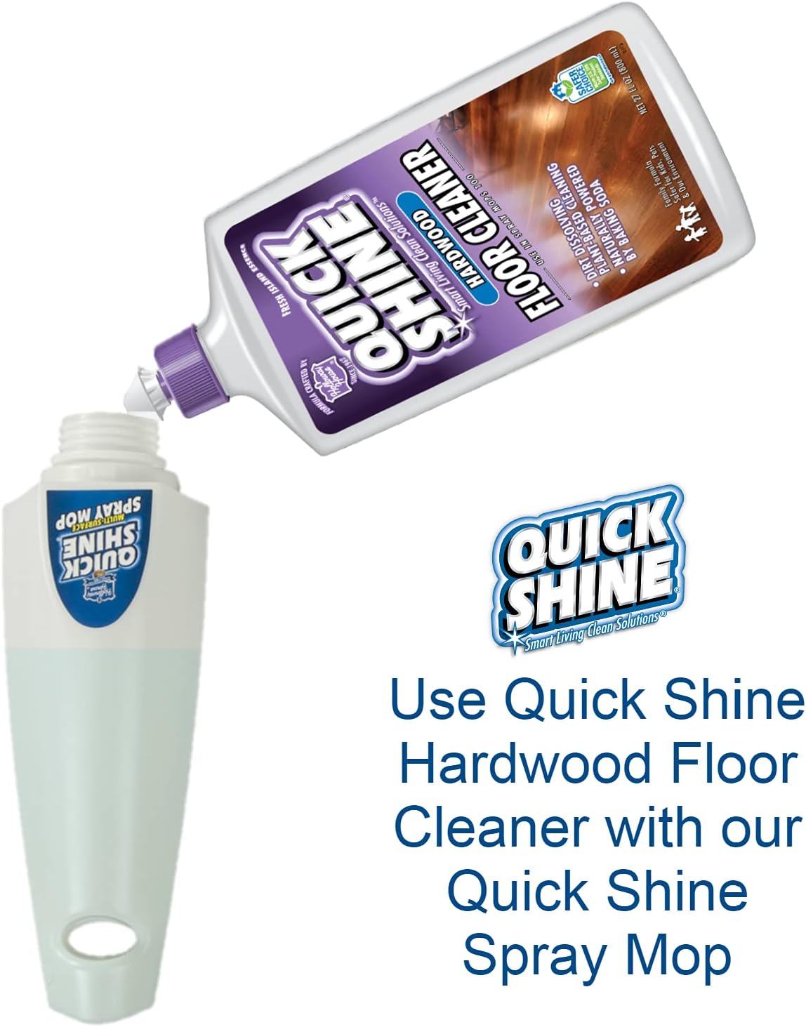 Quick Shine High Traffic Hardwood Floor Cleaner, 64 Fl. Oz, White: Home & Kitchen