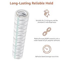 Amazon Basics Extra-Wide Packing Tape, Designed for
