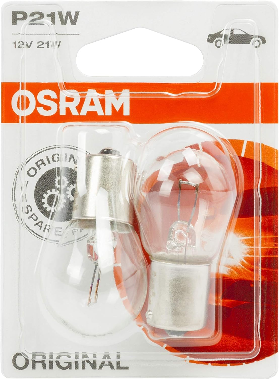 OSRAM Original 12V P21W halogen auxiliary light 7506-02B in double blister