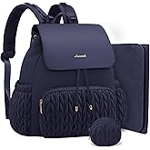 LOVEVOOK Diaper Bag Backpack, Small Baby Bag, Cute Baby Diaper Bag, Stylish Water-Resistant Travel Baby Bag for Mom, Baby Backpack with Changing Pad, Stroller Straps -Blue