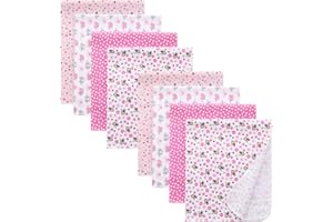 Gina Era Cotton Flannel Receiving Blankets Baby 8 Pcs, Baby Swaddle Blankets, Baby Flannel Blanket 30 X 30 Inch for Boy Girl (Style-9)