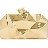 Milisente Women's Clutch Purses Metallic Bridal Party Geometric Evening Clutches Bags Cocktail Formal Handbags
