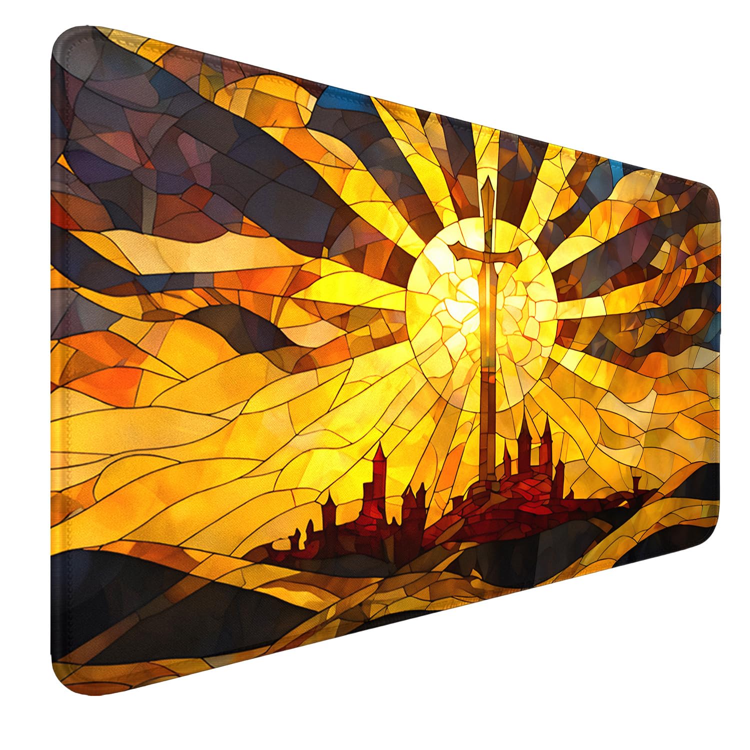 MTG Playmat, 24" x 14" MTG Playmats with Zones Stitched Edges Smooth Rubber Surface Mouse Pad, Battle Board Game TCG Playmat+ Storage Bag