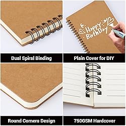 EUSOAR Spiral Ruled Notebook, A5 6 Pack 5.5" x