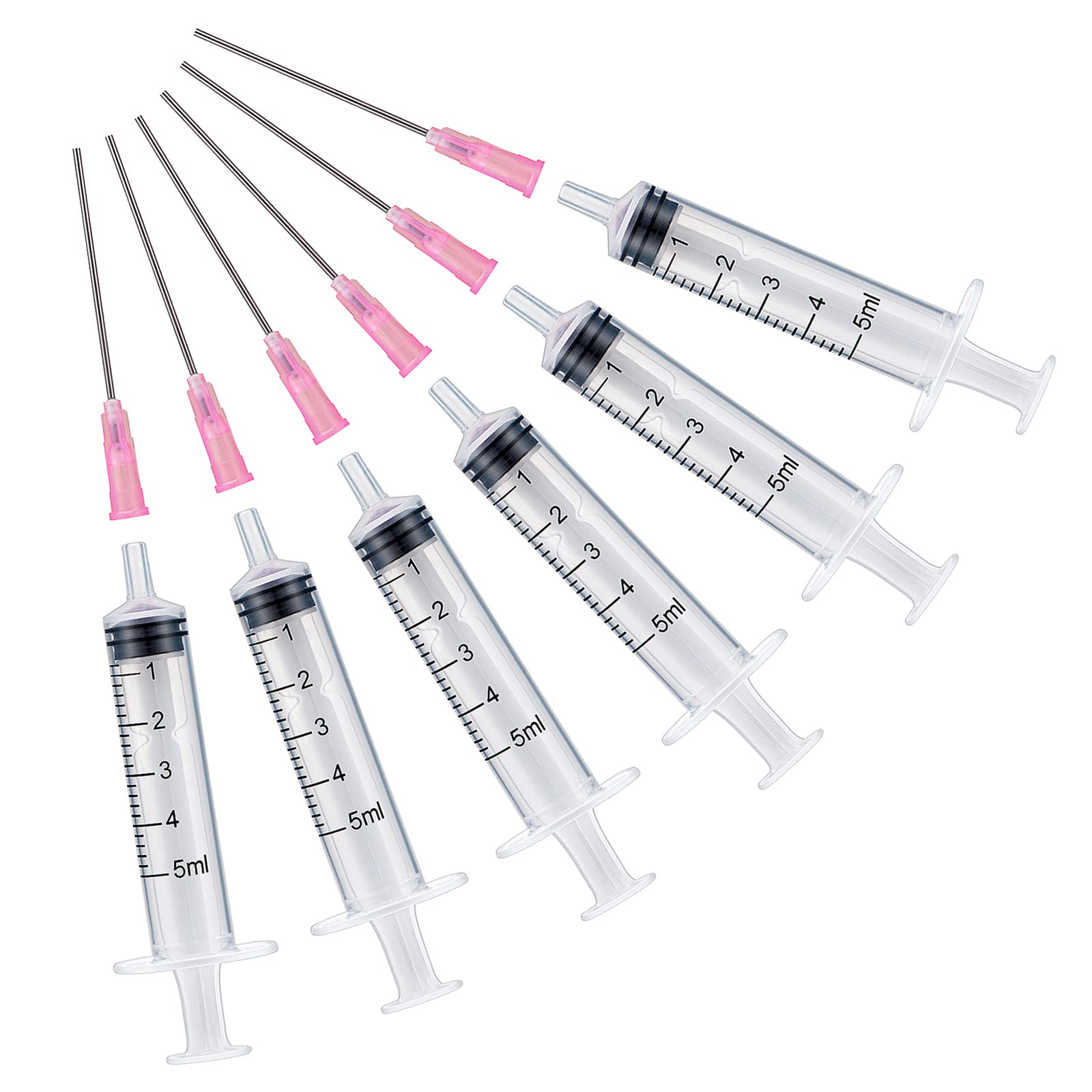 Photo 1 of 6PCS 5ML/CC Ink Filling Plastic Syringe Set with Bluent Stainless Needle Tip for Fountain Pen, Printer