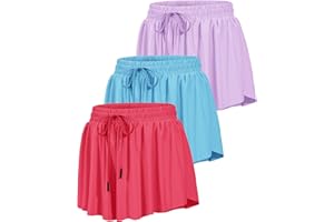 HASMES Girls Butterfly Shorts Teen Flowy Athletic Shorts for Running Dance Cheer 5-14Y