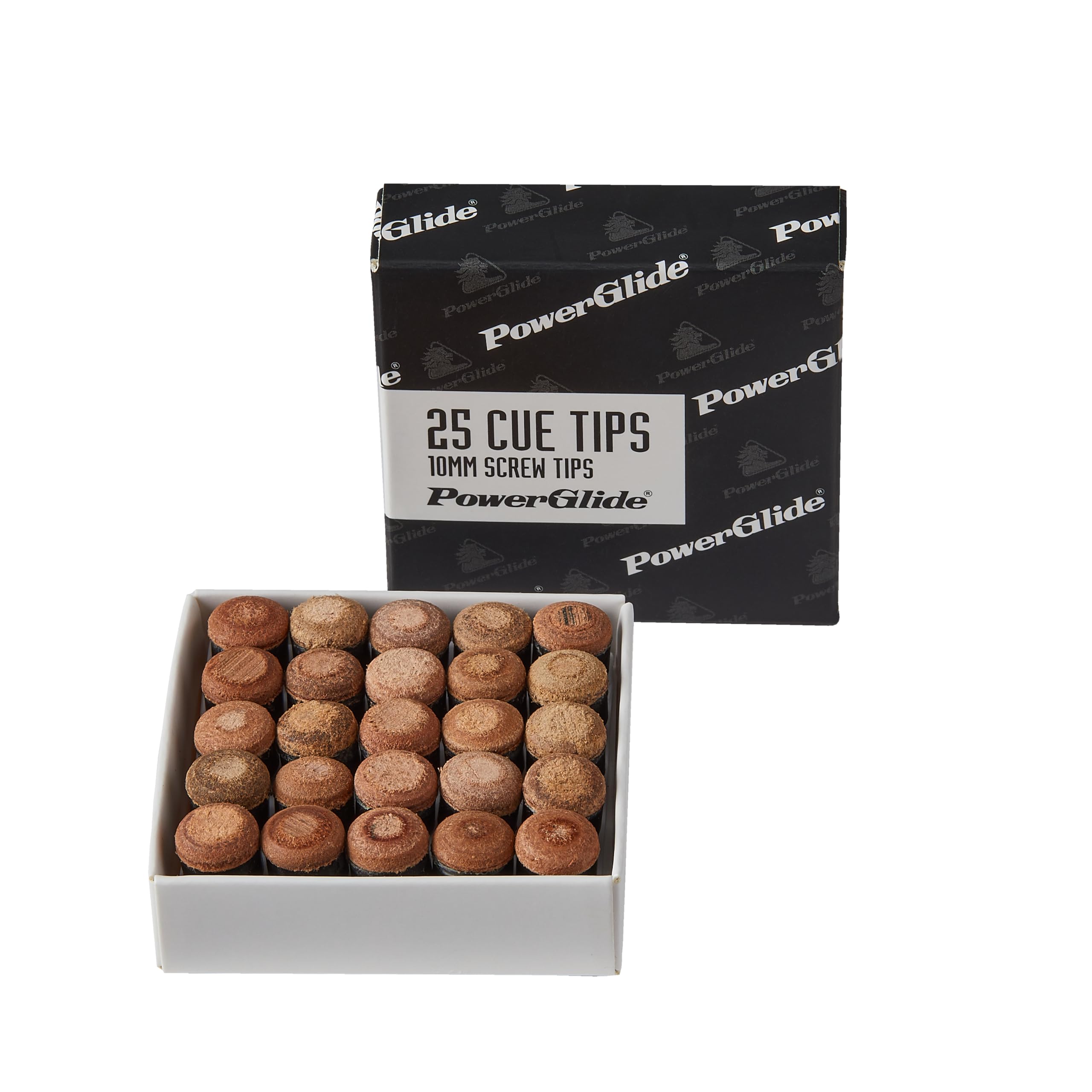 POWERGLIDE Snooker or Pool Screw in Cue Tips | 10mm Diameter | 25 Tips