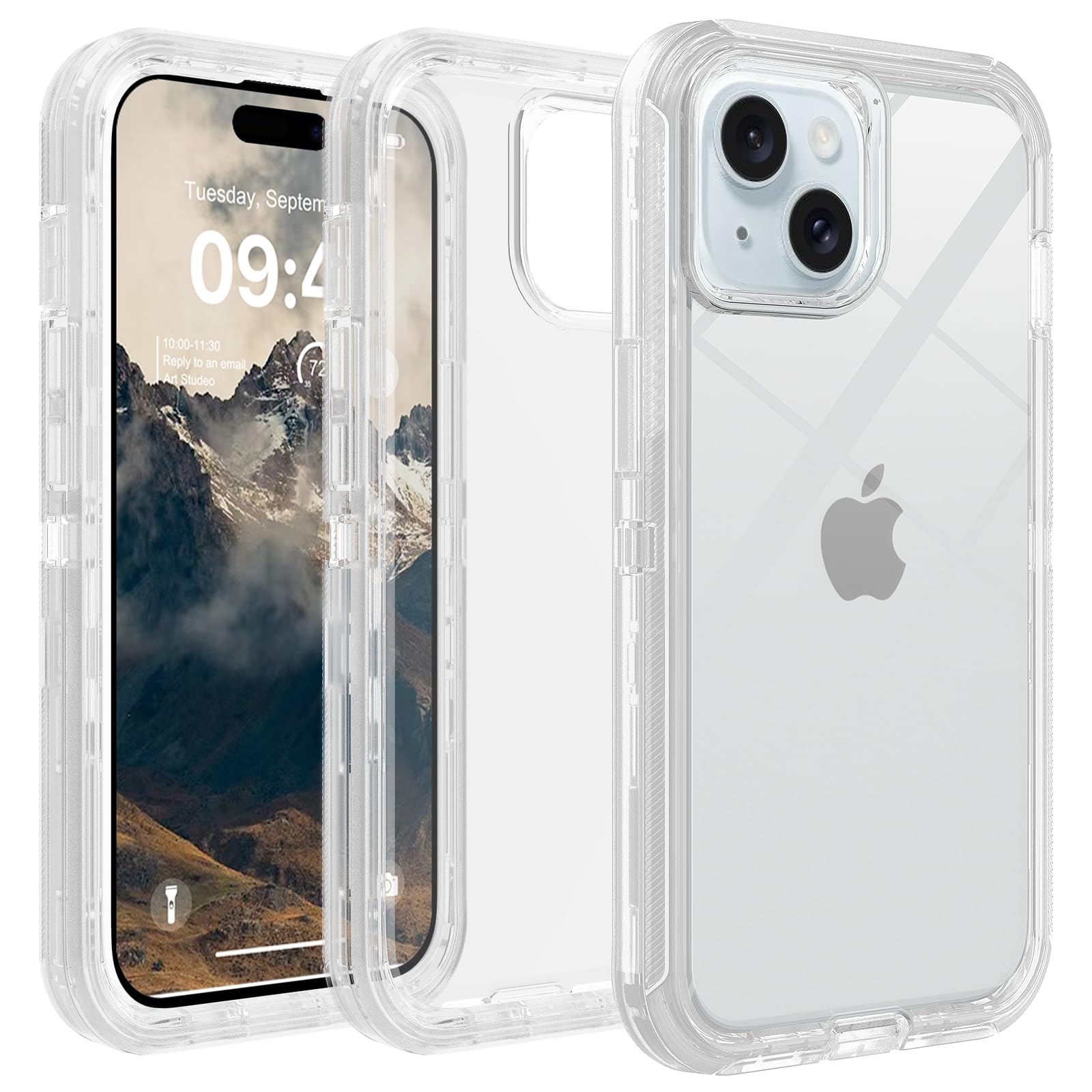Photo 1 of TUTUKII for iPhone 13 Case Clear, Anti-Yellowing, Shockproof Protective Transparent Case, Triple-Layer Heavy Duty Protection Phone Case Cover for Apple iPhone 13 6.1", Crystal Clear